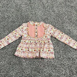 Matilda Jane Cotton Blend Long Sleeve Floral Cornelia Libby Blouse Girl's Size 4